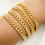 7005GP. Gold Plated 925 Sterling Silver Smooth Curb Link Chain